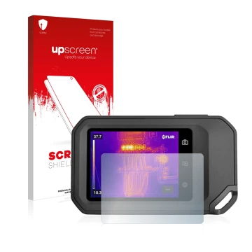 Front side of a product packaging with the brand logo upscreen. Next to it is the device Flir C5 shown with the corresponding 