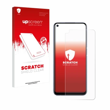 Front side of a product packaging with the brand logo upscreen. Next to it is the device realme Q2 shown with the correspondin