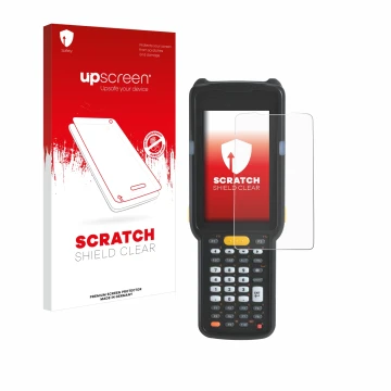 Front side of a product packaging with the brand logo upscreen. Next to it is the device Zebra MC330L shown with the correspon