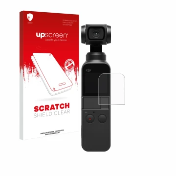 Front side of a product packaging with the brand logo upscreen. Next to it is the device DJI Osmo Pocket 2 shown with the corr