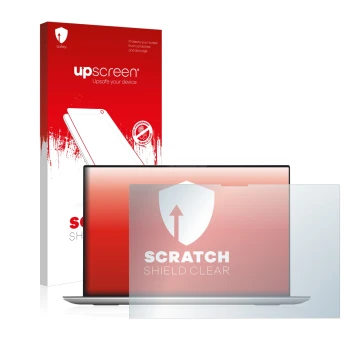 Front side of a product packaging with the brand logo upscreen. Next to it is the device Dell XPS 17 9700 touch shown with the