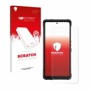 Front side of a product packaging with the brand logo upscreen. Next to it is the device Ulefone Armor 10 5G shown with the co