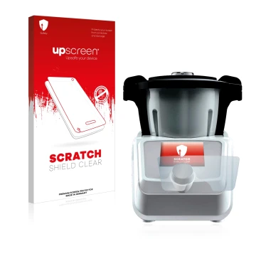 Front side of a product packaging with the brand logo upscreen. Next to it is the device SilverCrest Mini Monsieur Cuisine Con