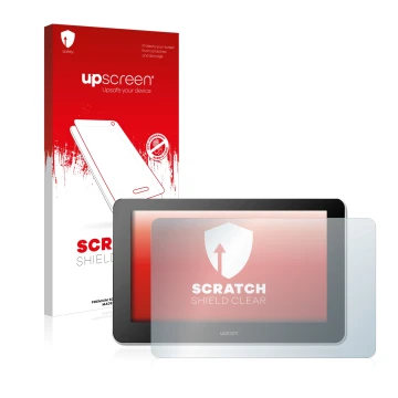 Front side of a product packaging with the brand logo upscreen. Next to it is the device Wacom One Creative Pen Display shown 