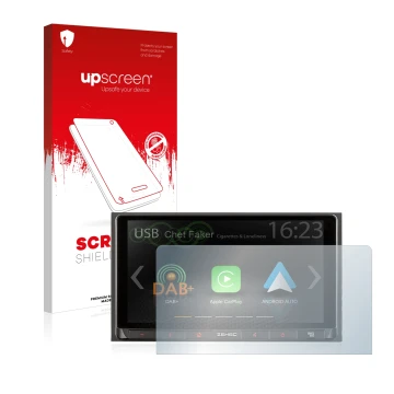 Front side of a product packaging with the brand logo upscreen. Next to it is the device Zenec Z-N528 shown with the correspon