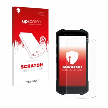 Front side of a product packaging with the brand logo upscreen. Next to it is the device Zebra TC26 shown with the correspondi