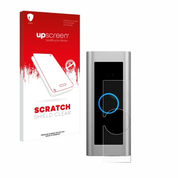 Front side of a product packaging with the brand logo upscreen. Next to it is the device Ring Video Doorbell Pro 2 shown with 