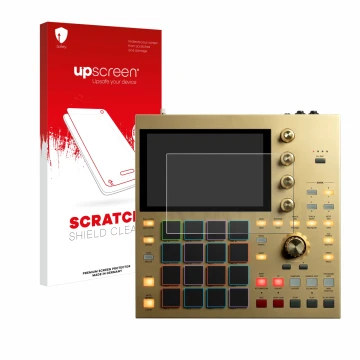 Front side of a product packaging with the brand logo upscreen. Next to it is the device Akai MPC One shown with the correspon