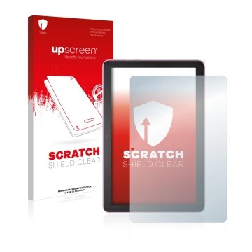 Front side of a product packaging with the brand logo upscreen. Next to it is the device Amazon Fire HD 10 Plus 2021 (11th Gen