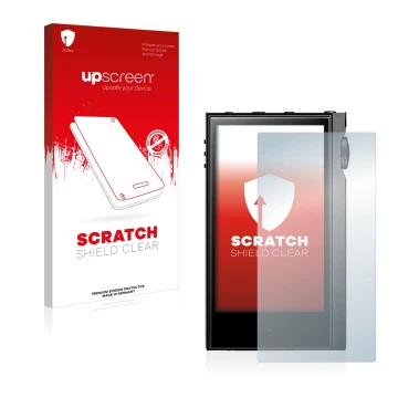 Front side of a product packaging with the brand logo upscreen. Next to it is the device Astell&Kern Kann Alpha shown with the