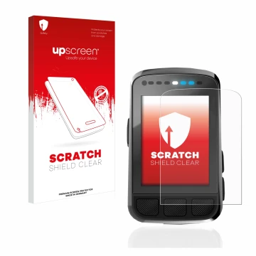 Front side of a product packaging with the brand logo upscreen. Next to it is the device Wahoo Elemnt Bolt V2 GPS shown with t