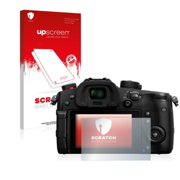 Front side of a product packaging with the brand logo upscreen. Next to it is the device Panasonic Lumix DC-GH5 II shown with 