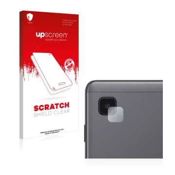 Front side of a product packaging with the brand logo upscreen. Next to it is the device Samsung Galaxy Tab A7 Lite Wi-Fi 2021
