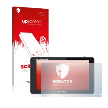 Front side of a product packaging with the brand logo upscreen. Next to it is the device Feelworld LUT6 6