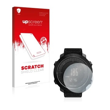 Front side of a product packaging with the brand logo upscreen. Next to it is the device Explopur North Edge Apache shown with
