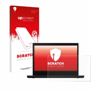 Front side of a product packaging with the brand logo upscreen. Next to it is the device Lenovo ThinkPad L14 Gen 2 shown with 