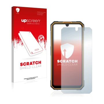 Front side of a product packaging with the brand logo upscreen. Next to it is the device Cubot King Kong 5 shown with the corr