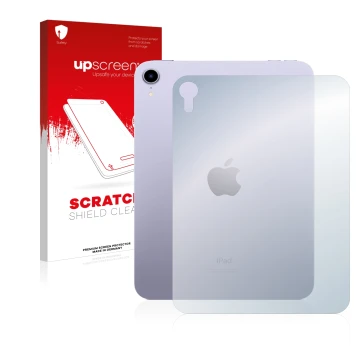 Front side of a product packaging with the brand logo upscreen. Next to it is the device Apple iPad Mini 6 WiFi 2021 (6. Gen, 