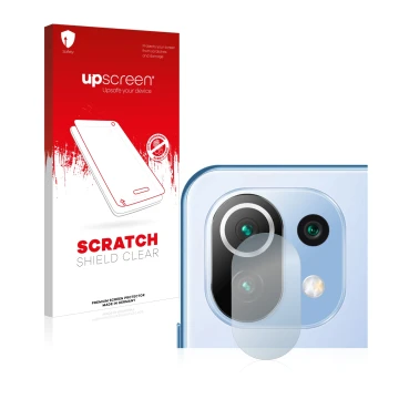 Front side of a product packaging with the brand logo upscreen. Next to it is the device Xiaomi 11 Lite 5G NE (ONLY Camera Len