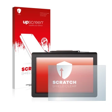 Front side of a product packaging with the brand logo upscreen. Next to it is the device Signotec Pen Display Delta (Touch) sh