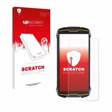 Front side of a product packaging with the brand logo upscreen. Next to it is the device Cubot King Kong Mini 2 shown with the