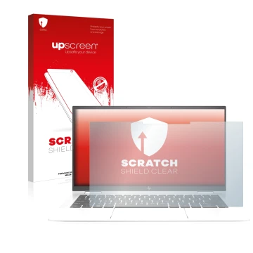 Front side of a product packaging with the brand logo upscreen. Next to it is the device HP EliteBook x360 1030 G7 shown with 