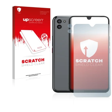 Front side of a product packaging with the brand logo upscreen. Next to it is the device Gigaset GS5 (Front+Camera) shown with