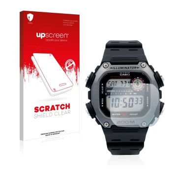 Front side of a product packaging with the brand logo upscreen. Next to it is the device Casio DW-291H shown with the correspo