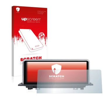 Front side of a product packaging with the brand logo upscreen. Next to it is the device Dynavin BMW X1 F48, F49 (+2015) NBT s