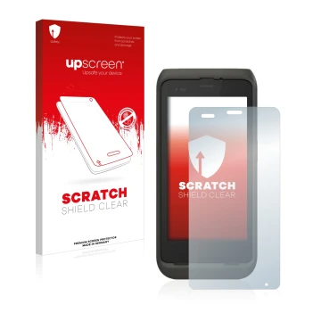 Front side of a product packaging with the brand logo upscreen. Next to it is the device Honeywell CT45 shown with the corresp