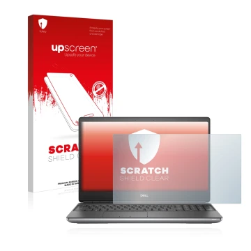 Front side of a product packaging with the brand logo upscreen. Next to it is the device Dell Precision 7560 shown with the co