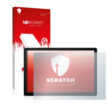 Front side of a product packaging with the brand logo upscreen. Next to it is the device Samsung Galaxy Tab A8 LTE shown with 