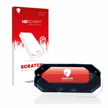 Front side of a product packaging with the brand logo upscreen. Next to it is the device Yamaha MT-07 2021 shown with the corr