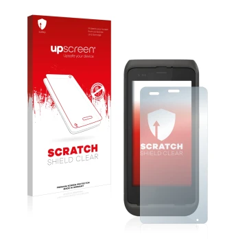 Front side of a product packaging with the brand logo upscreen. Next to it is the device Honeywell CT45 XP shown with the corr