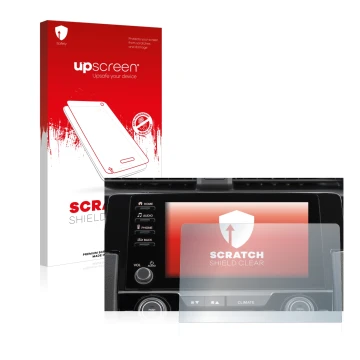 Front side of a product packaging with the brand logo upscreen. Next to it is the device Honda Civic 2021 Connect Infotainment