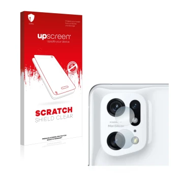 Front side of a product packaging with the brand logo upscreen. Next to it is the device Oppo Find X5 Pro (ONLY Camera Lens) s