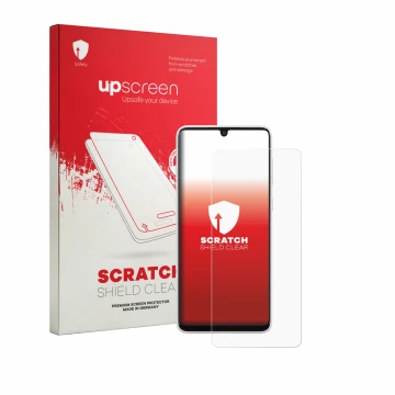 Front side of a product packaging with the brand logo upscreen. Next to it is the device Samsung Galaxy A33 5G shown with the 