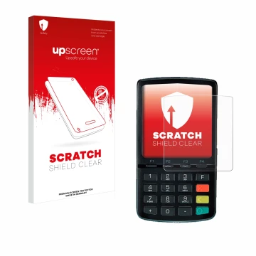 Front side of a product packaging with the brand logo upscreen. Next to it is the device ingenico Link/2500 shown with the cor