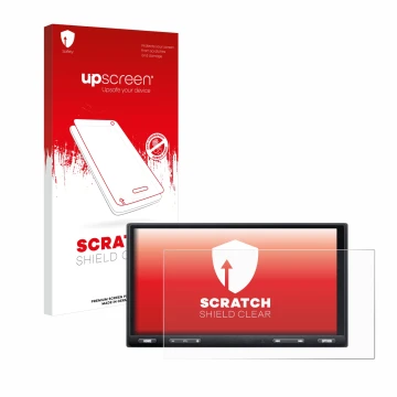 Front side of a product packaging with the brand logo upscreen. Next to it is the device Sony XAV-AX5650 shown with the corres
