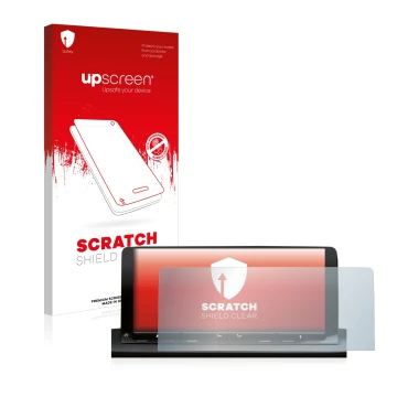 Front side of a product packaging with the brand logo upscreen. Next to it is the device Volkswagen Caddy 5 Discover Media 10