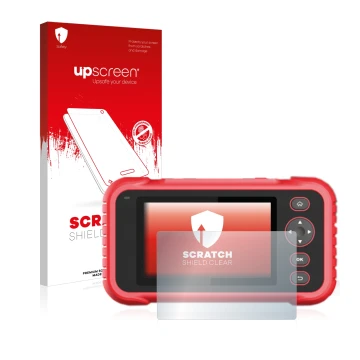 Front side of a product packaging with the brand logo upscreen. Next to it is the device Launch CRP 123 / 129 EVO shown with t