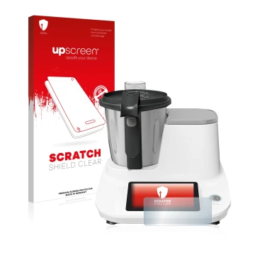 Front side of a product packaging with the brand logo upscreen. Next to it is the device Moulinex Click&Cook HF5061 shown with