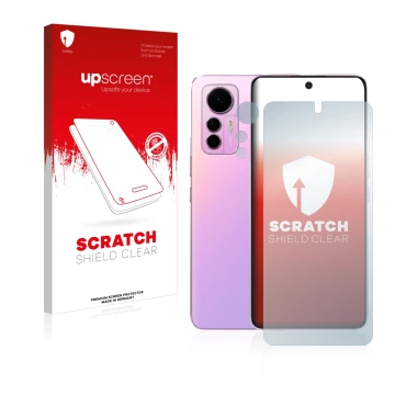 Front side of a product packaging with the brand logo upscreen. Next to it is the device Xiaomi 12 Lite (Front+Camera) shown w