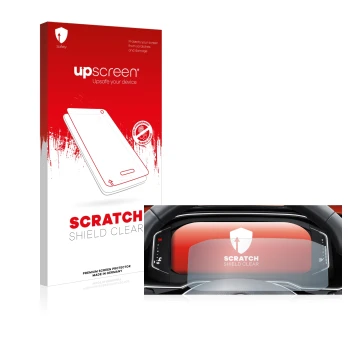 Front side of a product packaging with the brand logo upscreen. Next to it is the device Volkswagen Tiguan 2021 Digital Cockpi