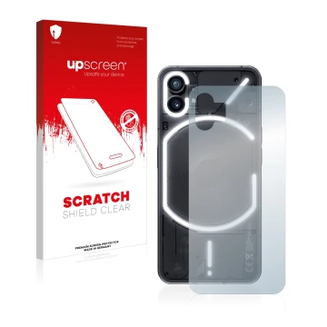 Front side of a product packaging with the brand logo upscreen. Next to it is the device Nothing Phone (1) (Back) shown with t