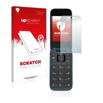 Front side of a product packaging with the brand logo upscreen. Next to it is the device Nokia 2660 Flip shown with the corres