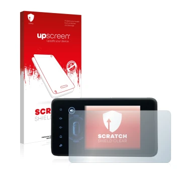 Front side of a product packaging with the brand logo upscreen. Next to it is the device Dacia Jogger 2022 Media Display 8