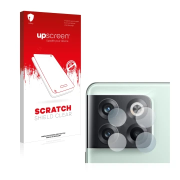 Front side of a product packaging with the brand logo upscreen. Next to it is the device OnePlus 10T 5G (ONLY Camera Lens) sho