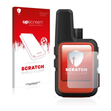 Front side of a product packaging with the brand logo upscreen. Next to it is the device Garmin inReach Mini 2 shown with the 