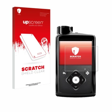 Front side of a product packaging with the brand logo upscreen. Next to it is the device Medtronic Minimed 780G shown with the